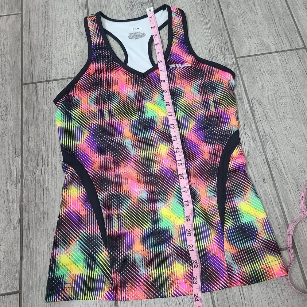 Fila women's athletic racerback workout tank top pink multi color size small - Picture 5 of 8